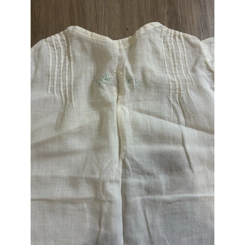 Lot of 3 Vintage Baby Dresses Day Gowns Handmade Embroidered White Pintuck